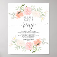 Pastellblush Brautparty Ring Game Poster