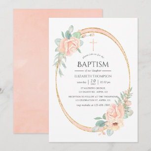 Pastellblush Geometrische Taufe Einladung