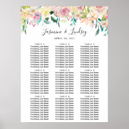 Pastellblüte 9 Tische Hochzeitstabelle Poster