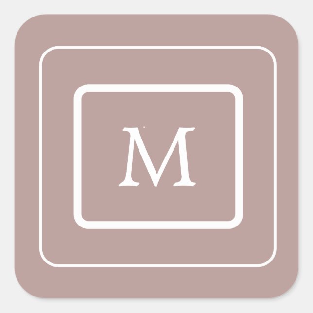 Pastellblütenmonogramm Quadratischer Aufkleber (Vorderseite)