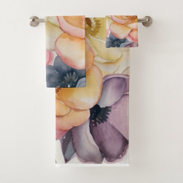 Pastellblütenpapier Napkin Badhandtuch Set (Insitu)