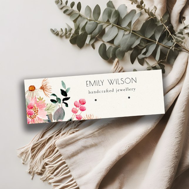 Pastellblütenrosa Blumenstrauß Mini Visitenkarte (Von Creator hochgeladen)