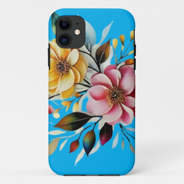 Pastellblütenrosa Gelbkunstvektor Case-Mate iPhone Hülle (Rückseite)