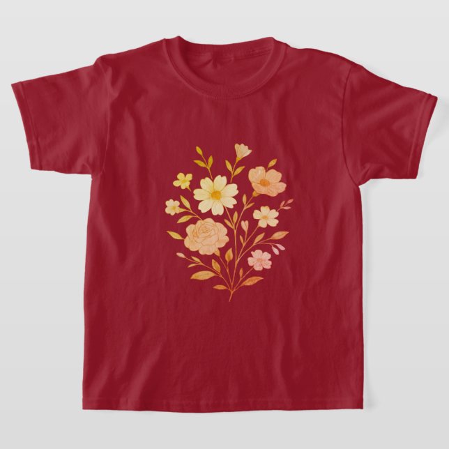 Pastellblütenstrauch Mädchen ' Hemd ' weich T-Shirt (Ablage )