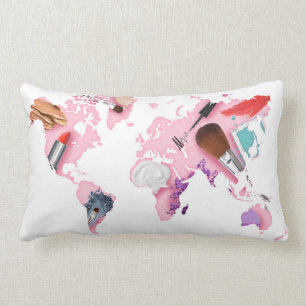 PastellComestics Weltkarte Lendenkissen