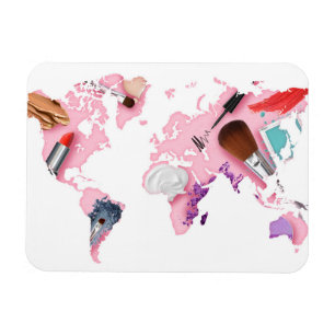 PastellComestics Weltkarte Magnet