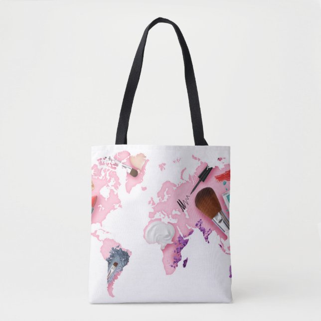 PastellComestics Weltkarte Tasche (Vorderseite)