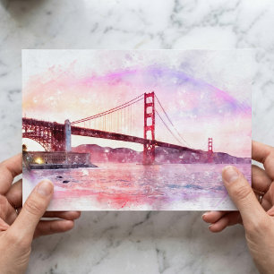 Pastelle der Golden Gate Bridge in San Francisco Postkarte