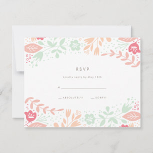 Pastelle floral Grace Wedding RSVP Card