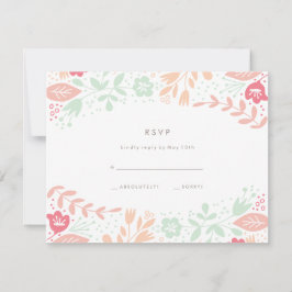 Pastelle floral Grace Wedding RSVP Card Karte