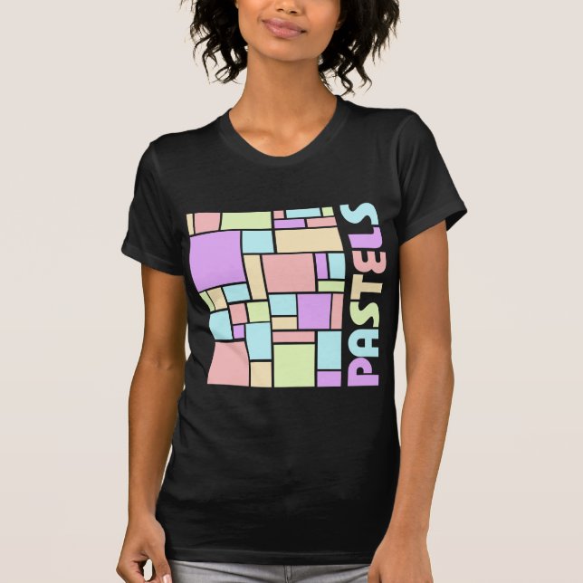 Pastelle Gemusterter vertikaler T - Shirt (Vorderseite)