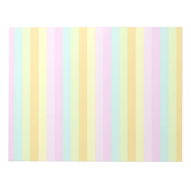 Pastelle vertikale Streifen Notizblock (Vorderseite)