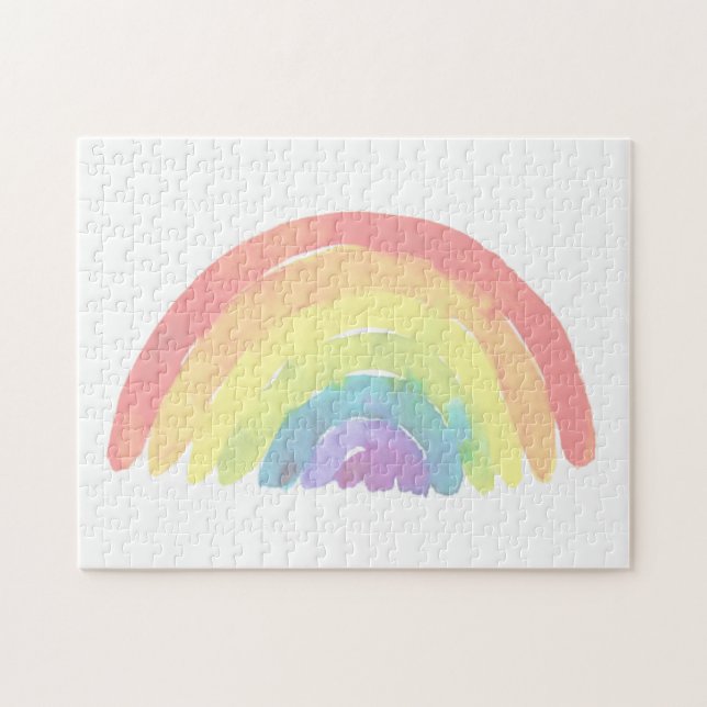 Pastelleichter Regenbogen, moderne Aquarellfarbe (Horizontal)