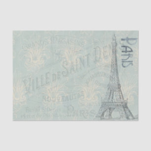 PastellEiffelturm Paris und Skript Seidenpapier