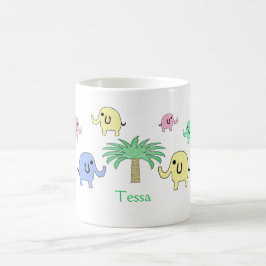 Pastellelefanten und Palme-Tasse Kaffeetasse