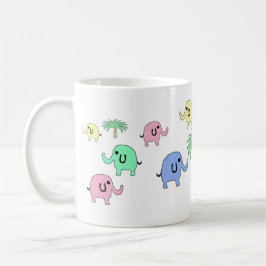 Pastellelefanten und Palme-Tasse Kaffeetasse