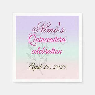 Pastellene botanische Quinceañera-Servietten Serviette