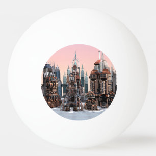 Pastellene futuristische Stadt Fantasy-Skyline-Kun Tischtennisball