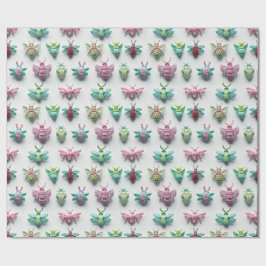 Pastelles Bonito-Insektendesign Kawaii Chic Geschenkpapier