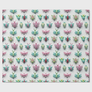 Pastelles Bonito-Insektendesign Kawaii Chic Geschenkpapier