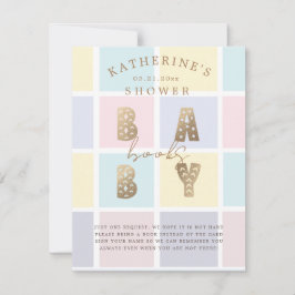 Pastellfarbblock Gold-Bücher für eine Kinderkarte RSVP Karte