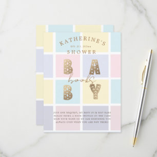 Pastellfarbblock Gold-Bücher für eine Kinderkarte RSVP Karte