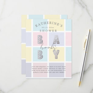 Pastellfarbblock Gold-Bücher für eine Kinderkarte RSVP Karte