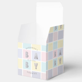 Pastellfarbblock Gold Kinderdusche Geschenkschachtel