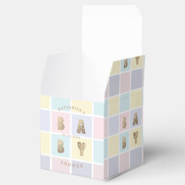 Pastellfarbblock Gold Kinderdusche Geschenkschachtel
