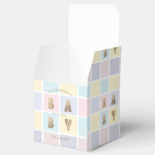 Pastellfarbblock Gold Kinderdusche Geschenkschachtel