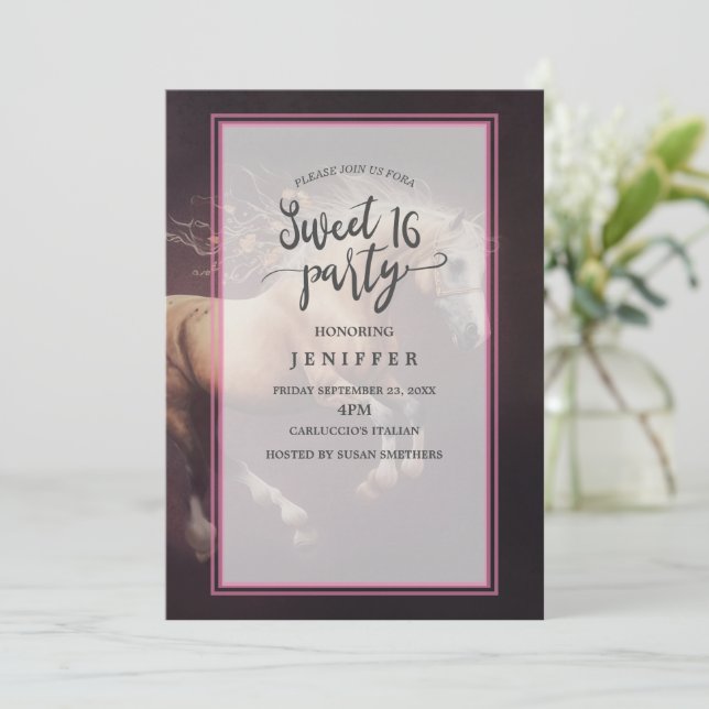 Pastellfarbe eines laufenden Pferdes Einladung (Stehend Vorderseite)