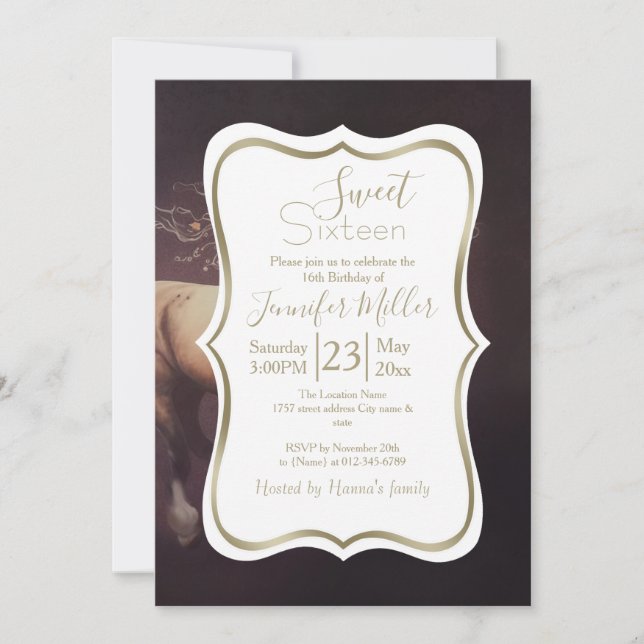 Pastellfarbe eines laufenden Pferdes Einladung (Vorderseite)