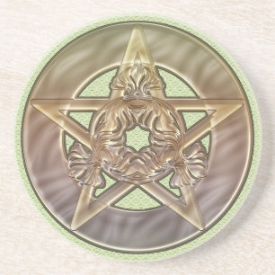 Pastellfarbe-Pentagramm-Sandstein-Untersetzer Sandstein Untersetzer