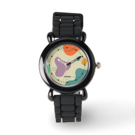 Pastellfarben abstrakte Formen moderner Hintergrun Armbanduhr