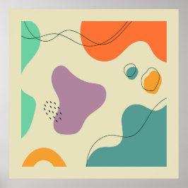 Pastellfarben abstrakte Formen moderner Hintergrun Poster