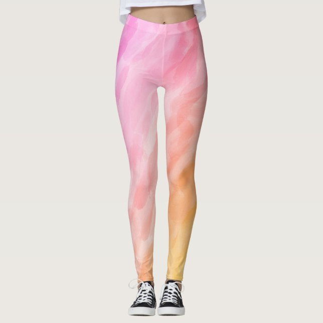 Pastellfarben Aquarell Leggings (Vorderseite)