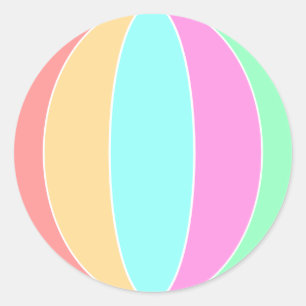 Pastellfarben Beach Ball Runder Aufkleber