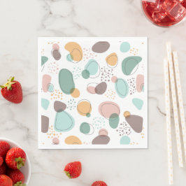 Pastellfarben Bio Formen Nahtloses Muster Serviette