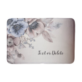 Pastellfarben Blau Beige Blume Badematte