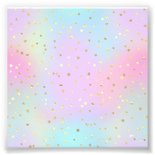 Pastellfarben Blau Pink Lila Klein Hell Golden Fotodruck