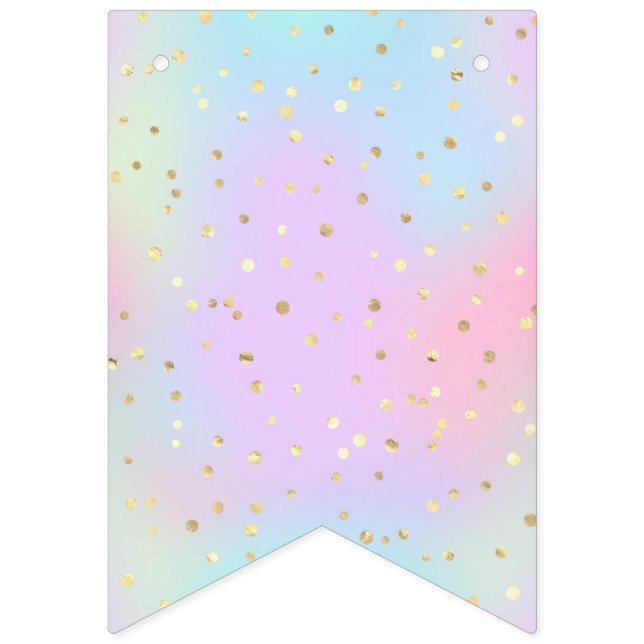 Pastellfarben Blau Rosa Lila kleines Helles Golden Wimpelkette (Erste Fahne)