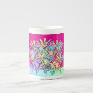 Pastellfarben Blume Heiß rosa Prozellantasse