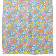 Pastellfarben - Blumenduschvorhänge - Interieur