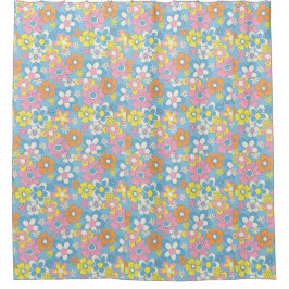 Pastellfarben - Blumenduschvorhänge - Interieur Duschvorhang