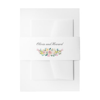 Pastellfarben Blush Chic Blumenzehen Einladungsbanderole