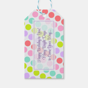 Pastellfarben, elegante, personalisierte Geburtsta Geschenkanhänger