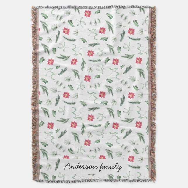 Pastellfarben-Feiertagmonogramm Decke (Vorderseite Vertikal)