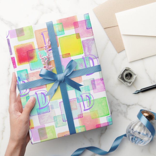 Pastellfarben Geometrisch Modernes, benutzerdefini Geschenkpapier (Schenken)