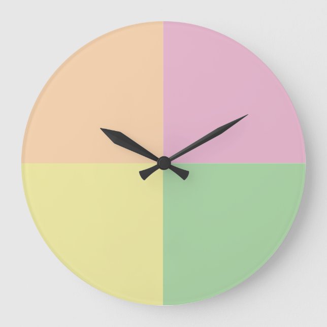 Pastellfarben geometrische Wanduhr (Vorderseite)