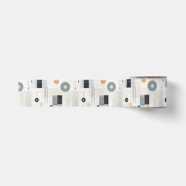 Pastellfarben geometrisches Muster Mitte des Jahrh Satinband
